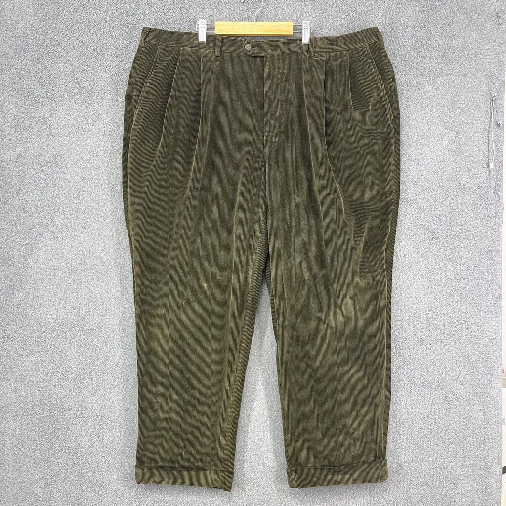 Vintage FGINA‎ Pants Mens Large 64 Corduroy Pleated Trousers Rayon Tapered 90s